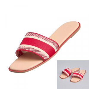 MAX Striped Slip-On Flat Sandals - size 40
