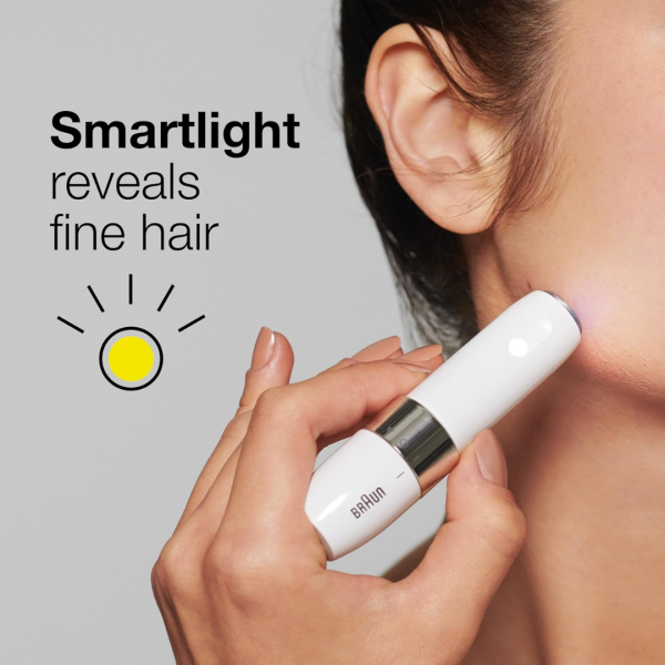 Braun Fs1000 Face Mini Hair Remover With Smart Light, White - Image 3
