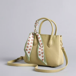 MAX Textured Tote Bag with Double Handles and Scarf Accent