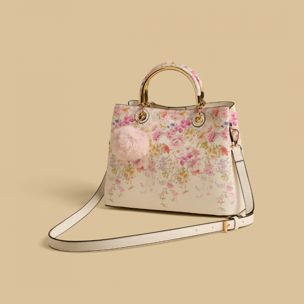 MAX Floral Print Tote Bag with Detachable Strap