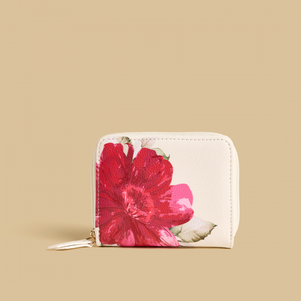 MAX Floral Print Wallet with Zip Closure