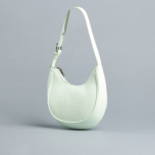 MAX Plain Shoulder Bag with Zip Closure and Adjustable Strap