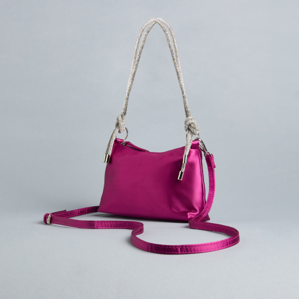 MAX Plain Shoulder Bag with Detachable Strap and Zip Closure